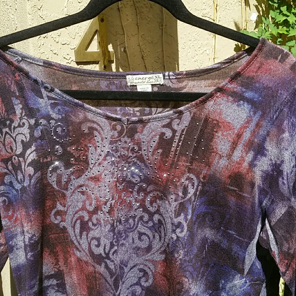 ♋Energe World Wear Embellished Knit Tunic - Picture 3 of 5